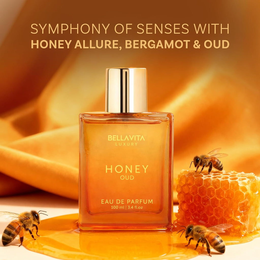 Bellavita Luxury Honey Oud Eau De Parfum | 100 Ml (3.4 Fl.Oz.) | Perfume for Men and Women | Sweet Honey, Bergamot, Oud, and Amber Notes | Women'S Day Special