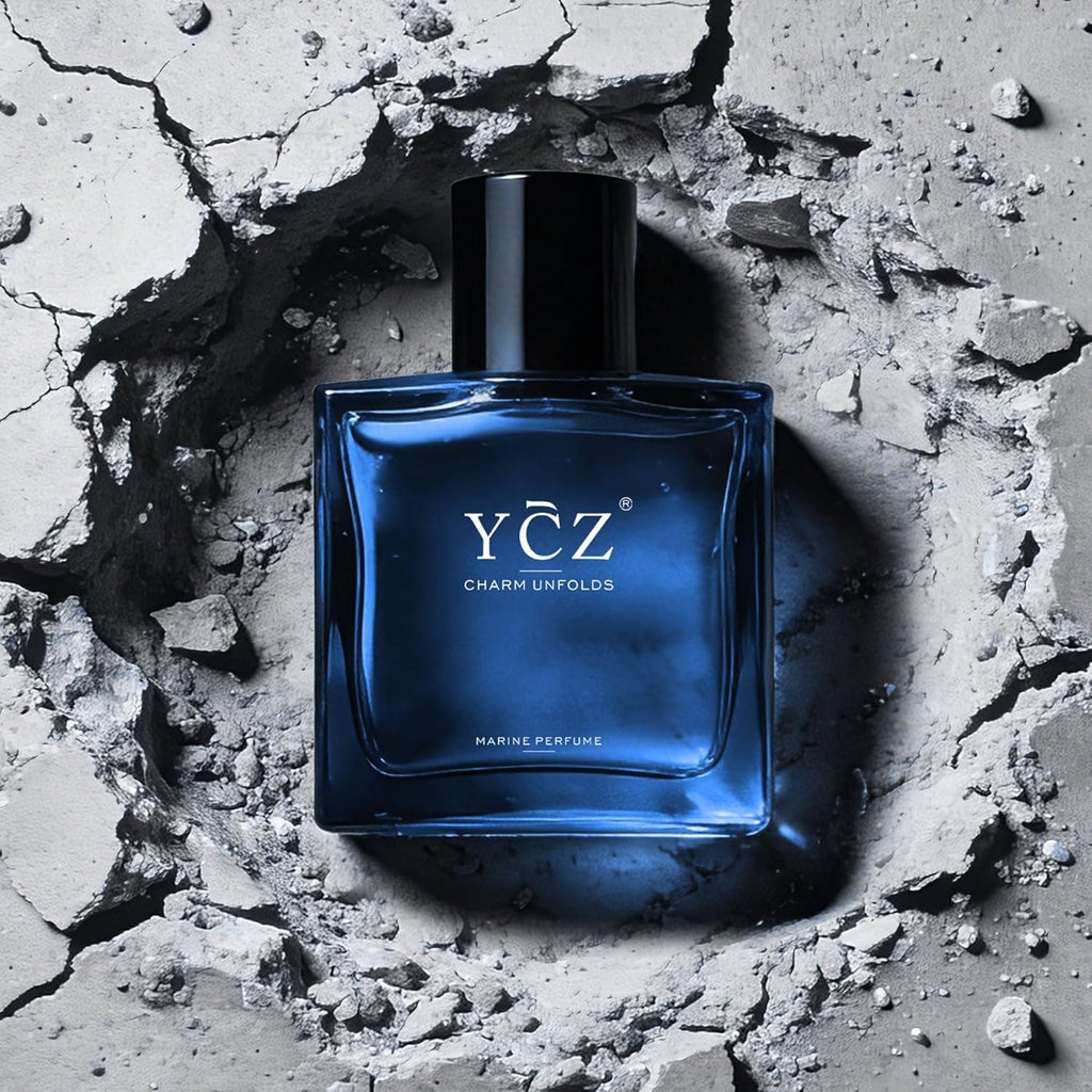 Charm Unfolds Marine Eau De Parfum for Men, Long Lasting Cologne with Fresh Marine & Oriental Woody Notes, 1.7 Fl Oz Masculine Fragrance for Daily Wear, Date Night, Travel & Gifts for Men